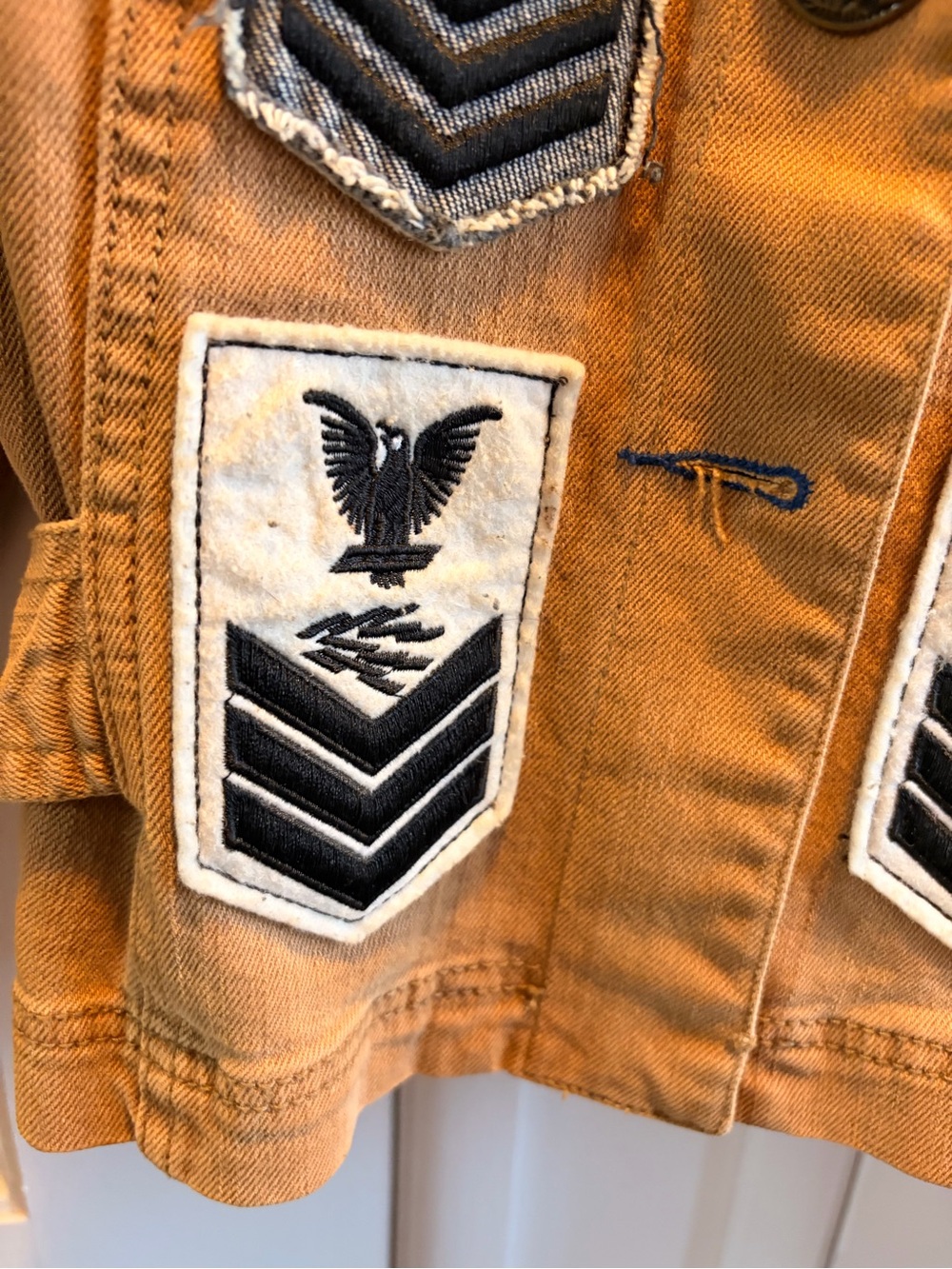 Double D Ranch Tan Embroidered Patch Bomber Jacket - Picture 4 of 5